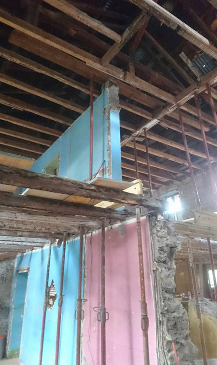 Rénovation de maçonnerie ferme à Combloux