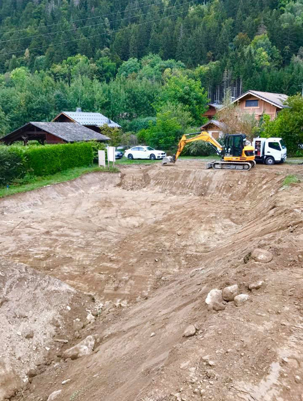 Terrassement pour un chalet Combloux