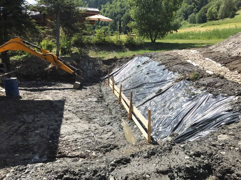 Terrassement de chalet à Megève